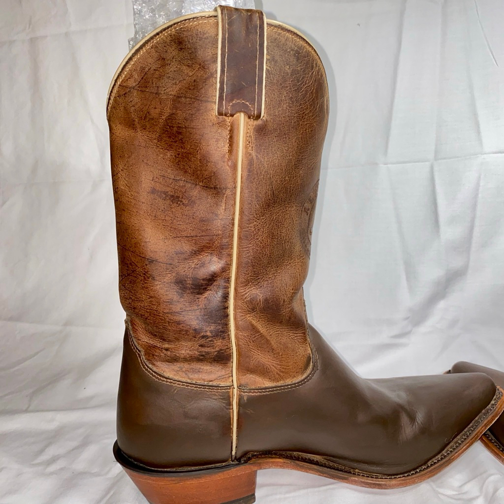 Men's Nocona Boots with University of Alabama Logo Brown Tan Boots Size 12 - Picture 7 of 15
